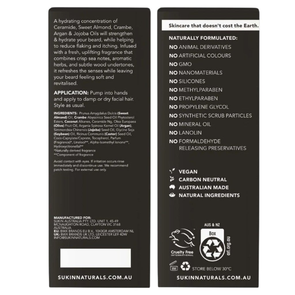 Sukin  Beard Oil For Men