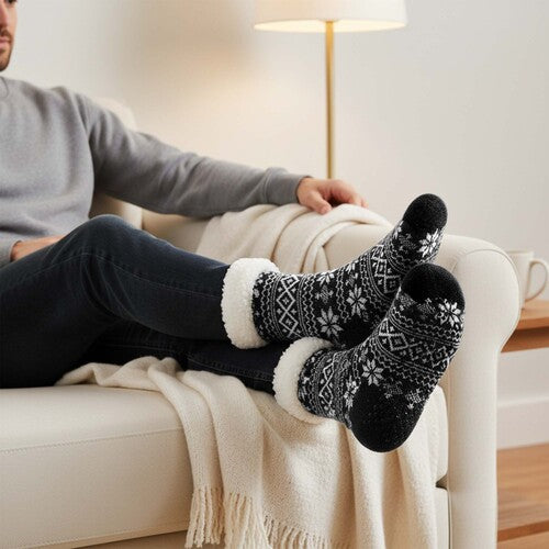 Mens Sherpa Slipper Socks - AT325