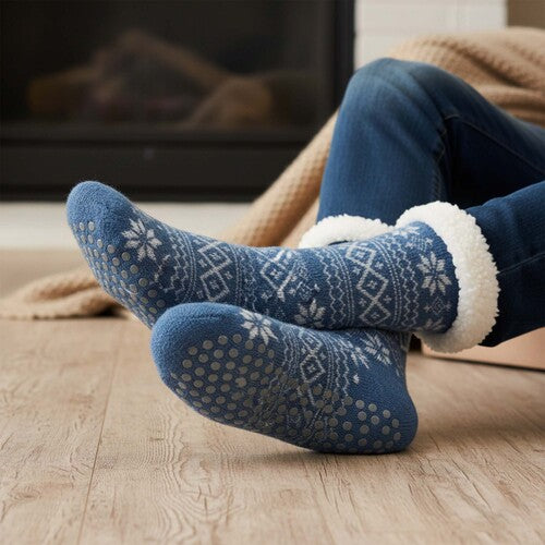 Mens Sherpa Slipper Socks - AT325