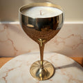 Repurposed Vintage Golden Goblet Candles