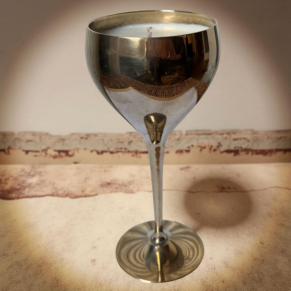 Repurposed Vintage Golden Goblet Candles