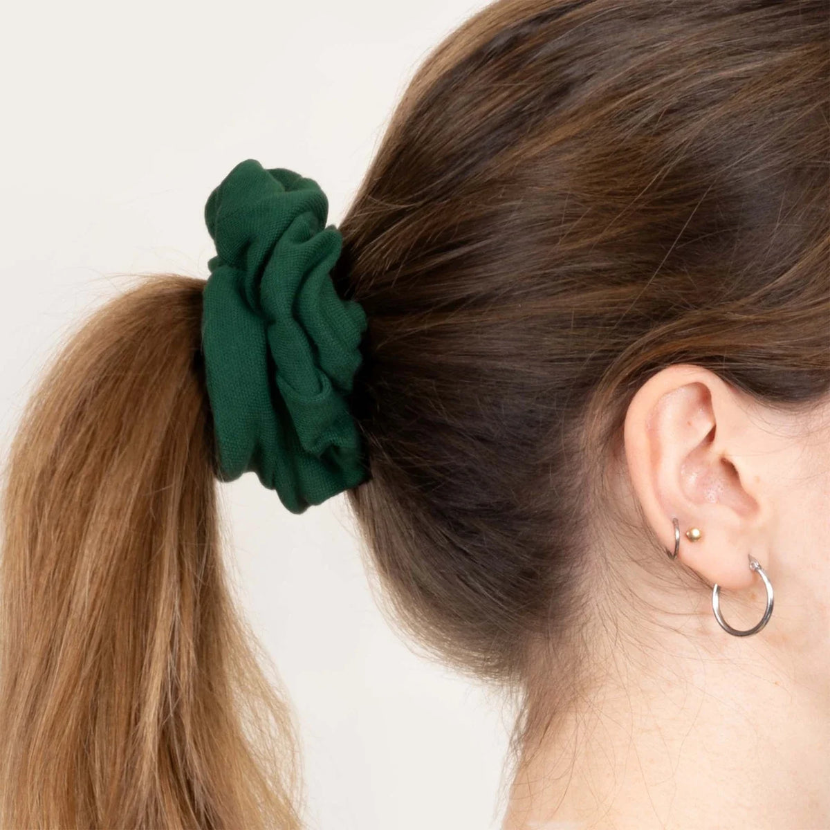 Upcycled Vegan Scrunchie Green